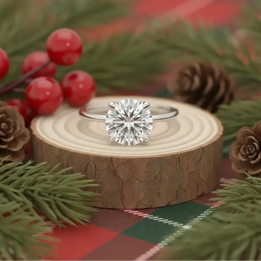 S925 Sterling Silver 2CT CZ Solitaire Ring - Size 6 - NWT